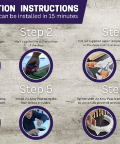 The Kitty Pass Interior cat Door - let Your cat in and Out of Closed Doors, Secure pet Proof gate Latch - for Cats up to 21 lbs 9x12 22 81E4DEhLUiL