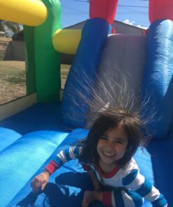 Little Tikes Jump and Double Slide Bouncer, 168.00 L x 108.00 W x 84.00 H Inches , White 32 81E6gn5bzL