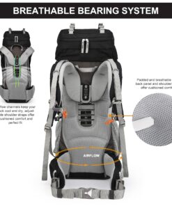 MOUNTAINTOP 80L Internal Frame Hiking Backpack for Man & Women Backpacking with Rain Cover Black-70l 20 81E7OOkSyKL