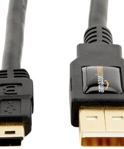 Alternative view of Amazon Basics USB-A to Mini USB 2.0 Fast Charging Cable, 480Mbps Transfer Speed with Gold-Plated Plugs, 3 Foot, Black 3 Feet 1-Pack