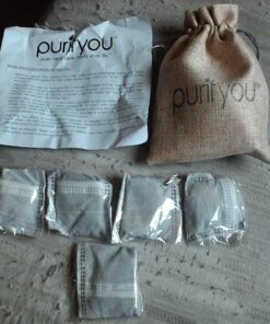 100% Natural Bamboo Charcoal Air Purifying Bag - Set of 12 Carbon Filters, Deodorizer Bags, Odor Absorber for Diaper Pail, Trash, Shoes, Closets, Cars, Fridge, Pets House, Kitchen, Home by purifyou 47 81E9bU6jixL