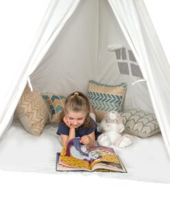 6' Giant Teepee Play House of Pine Wood with Carry Case by Trademark Innovations (White) 41 81EA9Xb6rbL