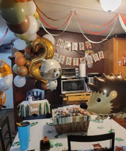 Sweet Baby Co. Neutral Sage Green Balloon Garland Kit Woodland Arch with Light Sage, Cocoa, Brown, Gold, White Balloons for Baby Shower Decorations, Hunter Jungle Theme Party Supplies, Safari Decor 38 81EANYqWndL