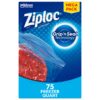 Ziploc Quart Food Storage Freezer Bags, New Stay Open Design with Stand-Up Bottom, Easy to Fill, 75 Count 16 81ECR8wE9cL