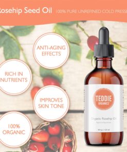 Organic Rosehip Oil – 100% Pure Unrefined Cold Pressed Rosehip Seed Oil - Best Moisturizer for Face, Hair - Great for Fine Lines, Wrinkles, Acne Scars, Sun Damage, Stretch Marks, Eczema, Psoriasis 4 Fl Oz (Pack of 1) 25 81ECjg99RuL