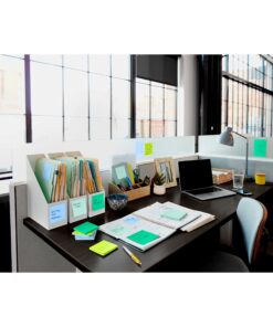 Post-it Super Sticky Recycled Notes, 3x3 in, 24 Pads, 2x the Sticking Power, Poptimistic, Bright Colors, 30% Recycled Paper (654-24SST-CP) 34 81ECv8O7LuL