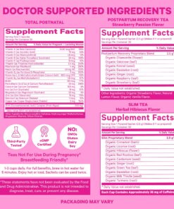 Pink Stork Postpartum Recovery Care Package: Postnatal Vitamins and Herbal Teas for New Moms, with Red Raspberry Leaf, Chamomile, DHA, Iron, Folate, and Vitamin B12 - Set of 3 15 81EDMo2uYXL
