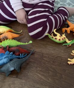 PREXTEX Dinosaur Figures for Kids 3-5+ (12 Plastic Dinosaurs Figurines with Educational Dinosaur Book) Dinosaur Toys Set for Toddlers Learning & Development (Boys & Girls) Dino Book with Dino Figures 65 81EDcWdHY0L 2