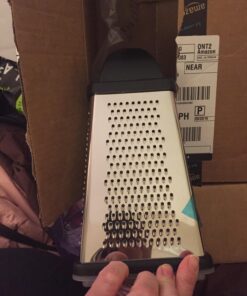 Oliver & Kline Boxed Grater, Stainless Steel Box Surface Glide Technology & Vegetable Slicer Grater with Container for Storage Space A+ Kitchen Gift-4 Sided for Vegetables, Fruit 59 81EECkwOrxL