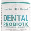 Replenish the Good Dental Probiotic | Vegan Supplements w/BLIS K12 & M18 | Boosts Oral Health | Fights Bad Breath (Halitosis), Tooth Decay, Strep Throat | 60 Sugar-Free Chewable Tablets (Mint Flavor) 60 Count (Pack of 1)