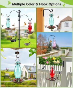 BOLITE 18001 Hummingbird Feeder, Glass Wild Hummingbird Feeders for Outdoors, Retro Edison Bulb Bottle, 25 Ounces, Green, Xmas Gifts for Bird Lovers Retro Bulb 28 81EGDVnZsIL