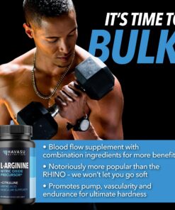 Extra Strength L Arginine - 1200mg Nitric Oxide Supplement for Muscle Growth, Vascularity & Energy - Powerful NO Booster with L-Citrulline & Essential Amino Acids to Train Longer & Harder 60 Count (Pack of 1) 18 81EHtmyxPcL