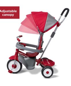 4-in-1 Stroll 'N Trike, Red Toddler Tricycle for Ages 1 Year -5 Years, 19.88" x 35.04" x 40.75" Classic 29 81EMjVWikDL