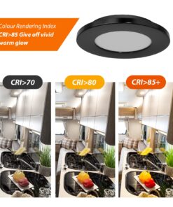 Dream lighting 12 Volt LED RV Lights Recessed Puck Lights - 2W Interior Ceiling Light for RV Trailer Boat - Warm White Black Shell Pack of 10 Pack 10 10 81EQBgEXbcL