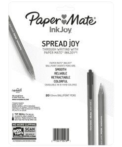 Paper Mate InkJoy 100RT Retractable Ballpoint Pens, Medium Point (1.0mm), Black, 20 Count 12 81ETfm2HHLL