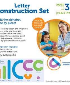 Learning Resources Letter Construction, Homeschool, School Activity Set, Play School, 60 Pieces, Ages 3+ 73 Pieces 31 81EU58c44fL