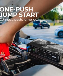 HALO Bolt 58830 mWh Portable Phone Laptop Charger Car Jump Starter with AC Outlet and Car Charger - Black Graphite 24 81EWBlaXSaL