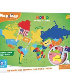 Alternative view of Imagimake Mapology World Map Puzzle - Includes Country Flags & Capitals | Educational Toys for Kids 5-7 | Fun Jigsaw Puzzle for Girls & Boys Toy Age 6-8 | Games for Kids 8-12 for Kids World with Capitals