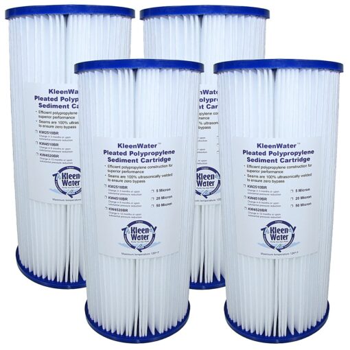 WPCFF975, FM-BB-10-5, ECP5-BB, W5CPHD, FXHSC AND WHKF-WHPLBB Alternative 5 Micron Water Filter Replacement Cartridge Qty(4) by KleenWater