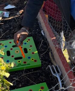 Seeding Square - Seed Spacer Tool for Maximum Harvest, Organized Plants & Less Weeds - Square Foot Garden Includes Color Coded Templates, Magnetic Dibber, Ruler, Spoon & Planting Guide 41 81EZDQFI oL 4