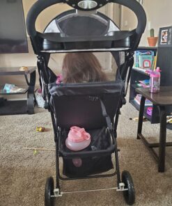 Kolcraft Cloud Plus Lightweight Easy Fold Compact Toddler Stroller and Baby Stroller for Travel, Large Storage Basket, Multi-Position Recline, Convenient One-hand Fold, 13 lbs - Slate Gray Slate Grey (Wheel Color May Vary) 34 81EZai5oGLL