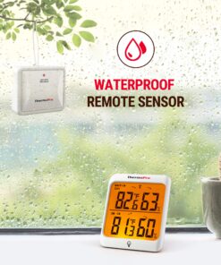 ThermoPro TP63B Indoor Outdoor Thermometer Wireless Hygrometer, 500FT Inside Outside Thermometer, Remote Temperature Monitor with Cold-Resistant Sensor, Outdoor Thermometers for Patio Home Greenhouse 26 81EaQydDwOL