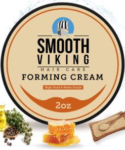 Smooth Vikings Forming Cream for Men - Matte Finish, High Hold Styling Cream | Hair Cream for Men | Curly Hair Products for Men | Men's Grooming & Styling Products for Short and Long Hair Types (2oz)