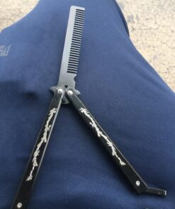 Funtuan Dragon Totem Stainless Steel Practice Butterfly Knife Trainer and Comb Knife Trainer (Black) 49 81EeARpIVRL