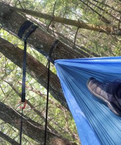 Wise Owl Outfitters Hammock Straps for Trees Heavy Duty - Set of Two 10ft Long, 1 Inch Thick Camping Hammock Tree Straps w/ 38 Loops & 2D Carabiners - Essential Hammock Accessories Grey 41 81Emz7KRd9L