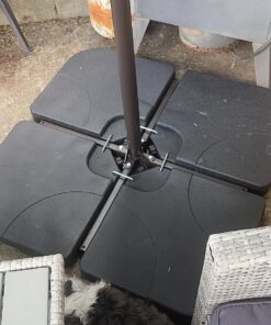 Best Choice Products 4-Piece 155lb Capacity Heavy-Duty Cantilever Offset Patio Umbrella Stand Square Base Plate Set w/Easy-Fill Spouts for Water or Sand - Black 29 81EngXvK3zL