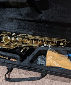 Mendini By Cecilio Eb Alto Saxophone - Case, Tuner, Mouthpiece, 10 Reeds, Pocketbook- Black & Gold E Flat Musical Instruments 52 81Eo5Lls05L