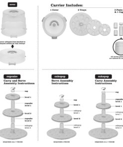 Sweet Creations 3 Tier, Collapsible Cupcake and Cakepop Display Carrier with Handel, White 34 81EqzsnUazL