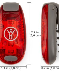 LED Safety Light 2 Pack - Nighttime Visibility for Runners, Cyclists, Walkers, Joggers, Kids, Dogs, Relays & More - Clip to Clothes Strap to Wrist, Ankle, Bike, Collar, or Just About Anywhere! Red 19 81EtH028fzL