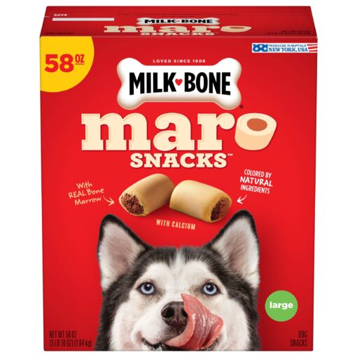 Milk-Bone MaroSnacks Large Dog Treats With Bone Marrow, 58 Ounces Beef 58 Ounce (Pack of 1)