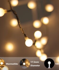 Alternative view of LED Globe String Lights, 100 LED Warm White Globe String Lights Plug in, Waterproof Globe Lights for Indoor and Outdoor, Ideal for Home, Wedding Party, Christmas, Balcony, 49ft Extendable Globe String Led Globe String Lights Pack