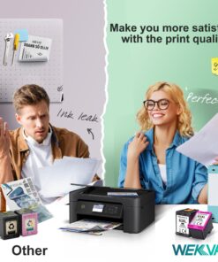WEKVA 63XL Ink Cartridge Combo Pack Remanufactured Replacement for HP Ink 63 63XL Works for HP OfficeJet 3830 4650 4655 5255 5258 5200 Envy 4520 4512 DeskJet 1112 2130 3630 Printer (1 Black, 1 Color) 63XL-1B, 63XL-1Color 23 81ExCTrMmGL