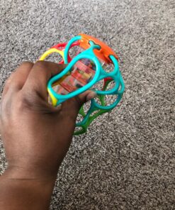 Bright Starts Oball Easy Grasp Rollin' Rainstick Rattle Cause & Effect Infant Toy, Age 3 Months and up Multicolored 22 81ExIIQvEpL 5