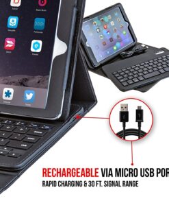 Alpatronix iPad Case with Keyboard, 9.7 inch KX130 Leather iPad Cover w/Detachable Wireless Bluetooth Keyboard Compatible w/Apple iPad 6 (2018)/iPad 5 (2017)/iPad Pro 9.7 & iPad Air 2&1-Black iPad 6/5, iPad Pro 9.7", iPad Air 2/1 (9.7-inch) Black 59 81EyRA4DDL
