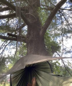 G4Free Large Camping Hammock with Mosquito Net 2 Person Pop-up Parachute Lightweight Hanging Hammocks Tree Straps Swing Hammock Bed for Outdoor Backpacking Backyard Hiking Army Green 33 81EypsgCxTL