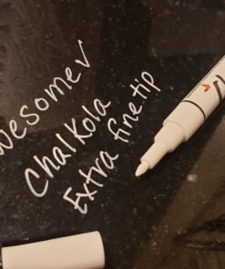 Chalkola 5 White Chalk Markers for Chalkboard Signs, Blackboard, Car Window, Bistro, Glass | 5 Variety Pack - Thin, Fine Tip, Bold & Jumbo Size Erasable Liquid Chalk Pens (1mm, 3mm, 6mm, 10mm, 15mm) 35 81Ezp4Mgv6L