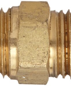 Anderson Metals 56122 Brass Pipe Fitting, Hex Nipple, 1/4" x 1/4" NPT Male Pipe 0.25 Inch Golden 4 81F0PuoMyiL