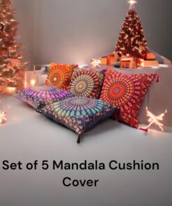 Alternative view of 16x16 Inches Indian Decor Mandala Cushion Covers Arabian Decor Pillows Set Of 5 Pcs Moroccan Decor Christmas Pillows Decorative Pillow Covers Home Decor Wedding Decoration (16X16 Inches) 16X16 Inches