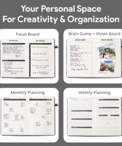 Little More Undated Planner Weekly and Monthly for Productivity - Goals Planner, Adhd Planner, To Do List Notebook - A5 (5.5”x8.5") Weekly Monthly Planner Undated with Stickers - Black A5 - Undated Weekly & Monthly 9 81F1SlkXvDL