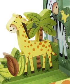 Alternative view of Fantasy Fields - Sunny Safari Animals Thematic Set of 2 Sturdy Wooden Bookends for Kids - Non-Toxic, Water-Based Paint, Giraffe and Elephant, Blue