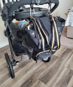 Baby Diaper Bag Backpack with Stroller Hooks, Pipi bear Multi-function Stylish Travel Diaper Back Pack for Mom and Dad, Baby Changing Bag, Maternity Nappy Bag for Boys and Girls, Large Capacity, Black 89 81F26ijc4RL