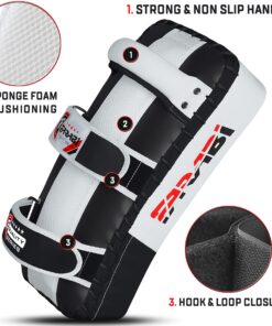 Farabi Sports Muay Thai Pad for Coaching, Training, Kickboxing Curved Kick pad, Thai Pads Strike Shield MMA Muay Thai Pads X 1 Unit Black 10 81F5yj7b8vL