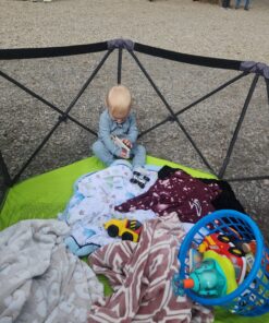 Summer Infant Pop ‘n Play Portable Playard, Green - Lightweight Play Pen for Indoor and Outdoor Use - Portable Playard with Fast, Easy and Compact Fold 49 81F6cR6TCHL