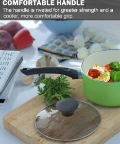 Cook N Home Pots and Pans Set Nonstick, 10 Piece Ceramic Kitchen Cookware Sets, Nonstick Cooking Set with Saucepans, Frying Pans, Dutch Oven Pot with Lids, Green 10-Piece 27 81F6wSQsmDL