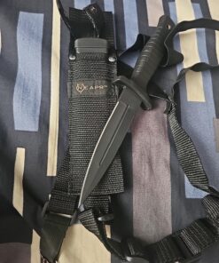 Reapr 11002 Tac Boot Knife, 4.75 Inch Double Edge Self Defense Knife for EDC | Use as Ankle Knife, Belt Knife or Over Shoulder Carry | 4.25" Hi Grip Handle | Nylon Web Sheath with Abs Insert 29 81F8XsBG51L