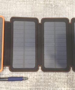 Hiluckey Solar Charger 25000mAh, Outdoor USB C Portable Power Bank with 4 Solar Panels, 3A Fast Charge External Battery Pack with 3 USB Outputs Compatible with Smartphones, Tablets, etc. Orange 43 81FAD zMzJL